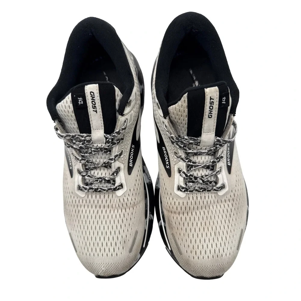 Brooks Ghost 14 Running Shoes Womens 10 Oyster Black Good Marbled Midsole